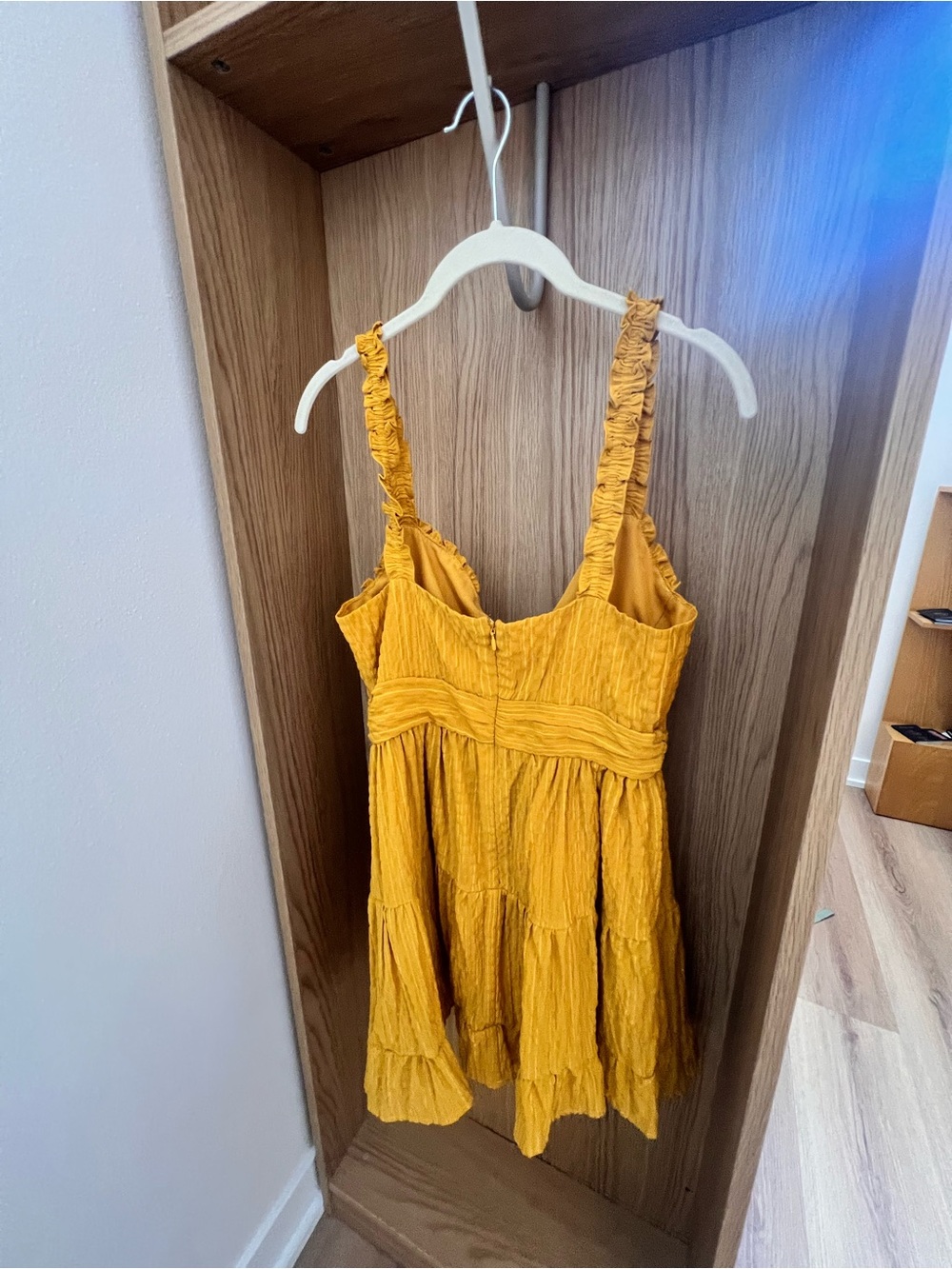 Mustard Yellow Ruffled Sundress - Picture 4 of 5